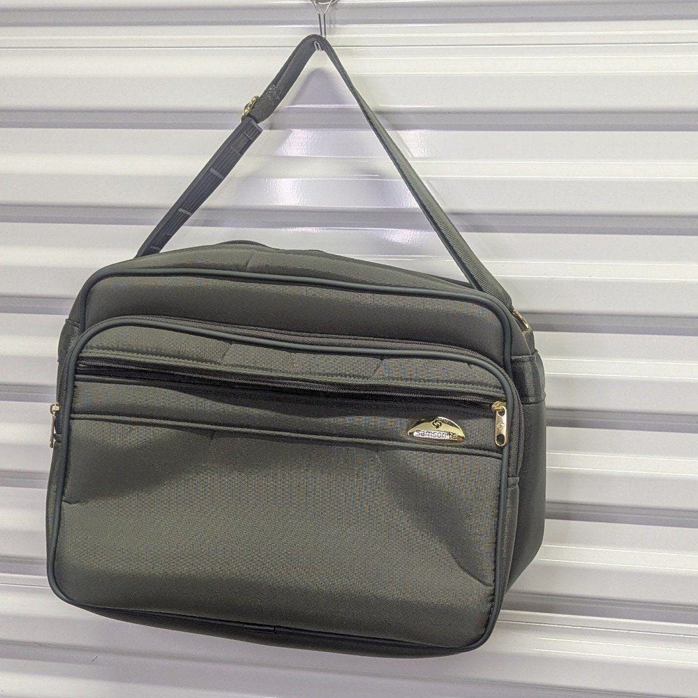 Vintage‎ Samsonite Olive Green Carry On Travel Organizer Flight Bag Crossbody